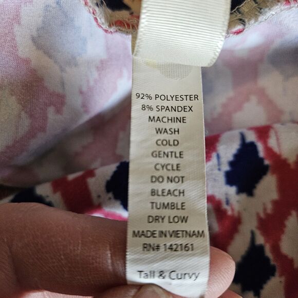 LuLaRoe Leggings Pink Blue White One Size OS Tall And Curvy - Picture 4 of 6